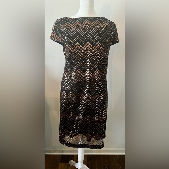 Jessica Howard Dresses & Skirts - Jessica Howard Copper and Black Sequin Dress
